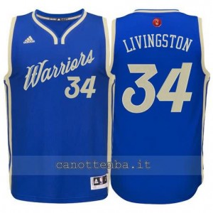 canotta shaun livingston #34 golden state warriors natale 2015 blu