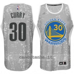 canotta stephen curry #30 golden state warriors lights grigio