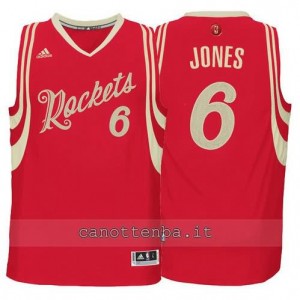 canotta terrence jones #6 houston rockets natale 2015 rosso