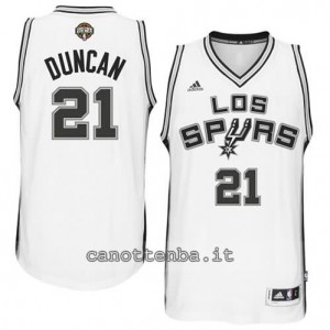 canotta tim duncan #21 san antonio spurs 2014-2015 bianca