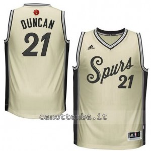 canotta tim duncan #21 san antonio spurs natale 2015 giallo