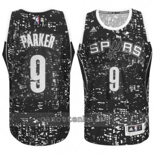 canotta tony parker #9 san antonio spurs lights nero