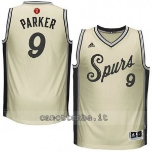 canotta tony parker #9 san antonio spurs natale 2015 giallo