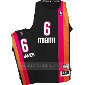 Canotta LeBron James #6 miami heat floridian nero