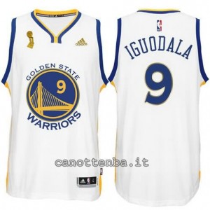 Canotta andre iguodala #9 golden state warriors campioni 2015 bianca