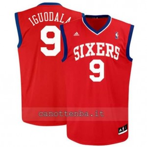 Canotta andre iguodala #9 philadelphia 76ers revolution 30 rosso