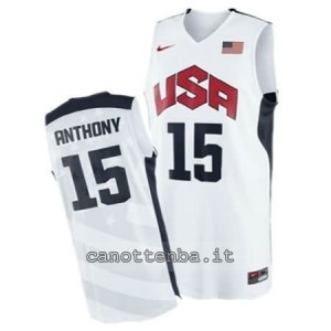 canotta nba carmelo anthony #15 nba usa 2012 bianca