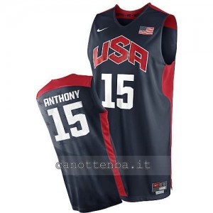 canotta nba carmelo anthony #15 nba usa 2012 blu