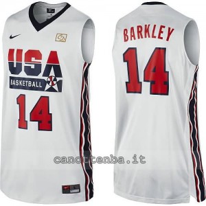 canotta nba charles barkley #14 nba usa 1992 bianca