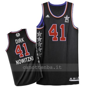 canotta nba dirk nowitzki #41 nba all star 2015 nero