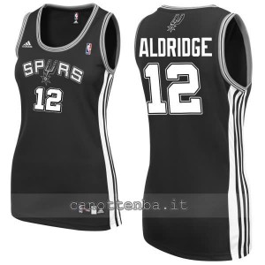 canotta nba donna LaMarcus aldridge #12 san antonio spurs nero