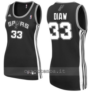 canotta nba donna boris diaw #33 san antonio spurs nero