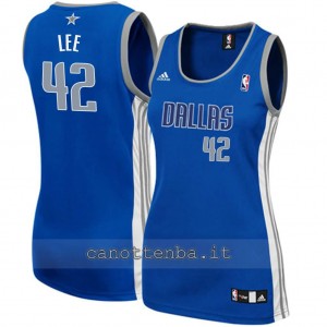 canotta nba donna david lee #42 dallas mavericks blu