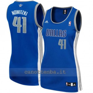 canotta nba donna dirk nowitzki #41 dallas mavericks blu