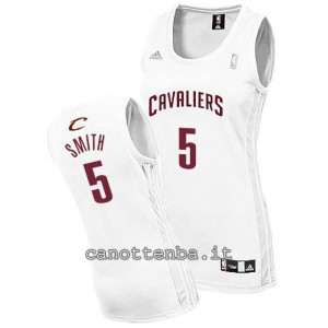 canotta nba donna jr smith #5 cleveland cavaliers bianca