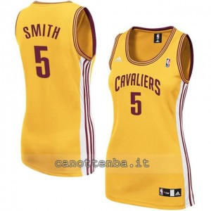 canotta nba donna jr smith #5 cleveland cavaliers giallo