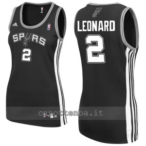 canotta nba donna kawhi leonard #2 san antonio spurs nero