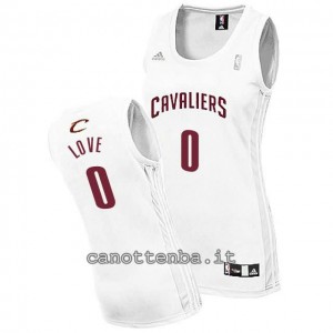 canotta nba donna kevin love #0 cleveland cavaliers bianca