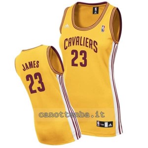 canotta nba donna lebron james #23 cleveland cavaliers giallo