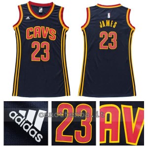 canotta nba donna lebron james #23 cleveland cavaliers navy blu