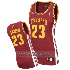 canotta nba donna lebron james #23 cleveland cavaliers rosso