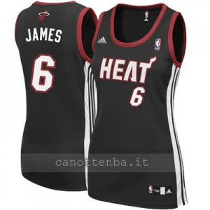 canotta nba donna miami heat LeBron James #6 nero