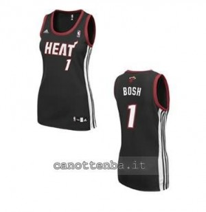 canotta nba donna miami heat chris bosh #1 nero