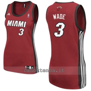 canotta nba donna miami heat dwyane wade #3 rosso