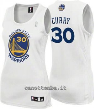 canotta nba donna stephen curry #30 golden state warriors bianca