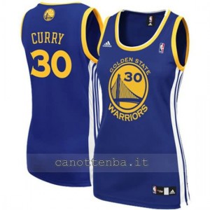 canotta nba donna stephen curry #30 golden state warriors blu