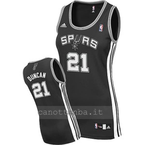 canotta nba donna tim duncan #21 san antonio spurs nero