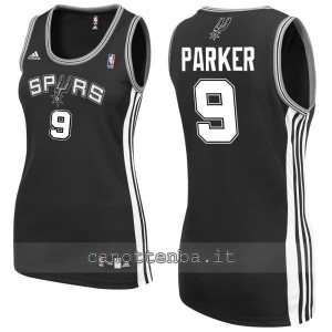 canotta nba donna tony parker #9 san antonio spurs nero