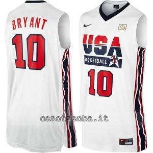 canotta nba kobe bryant #10 nba usa 1992 bianca