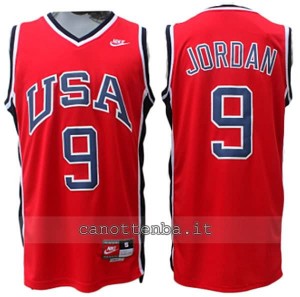 canotta nba michael jordan #9 nba usa 1984 rosso