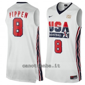 canotta nba scottie pippen #8 nba usa 1992 bianca