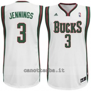 Canotta brandon jennings #3 milwaukee bucks revolution 30 bianca