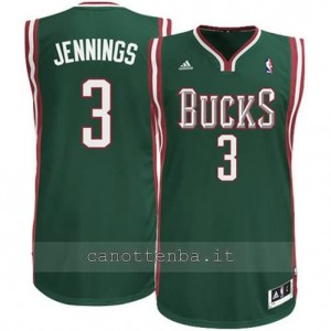 Canotta brandon jennings #3 milwaukee bucks revolution 30 verde