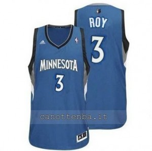 Canotta brandon roy #3 minnesota timberwolves revolution 30 blu