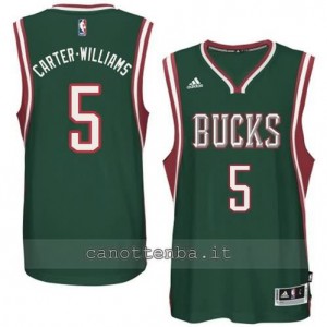 Canotta carter williams #5 milwaukee bucks 2014-2015 verde