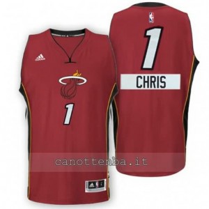 Canotta chris bosh #1 miami heat natale 2014 rosso