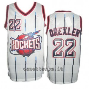 Canotta clyde drexler #22 houston rockets classico bianca