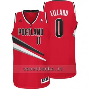 Canotta damian lillard #0 portland trail blazers revolution 30 rosso