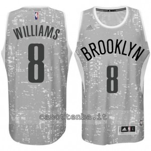 Canotta deron williams #8 brooklyn nets lights grigio