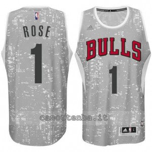 Canotta derrick rose #1 chicago bulls lights grigio