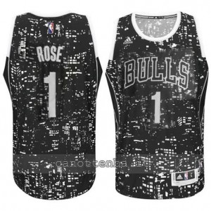 Canotta derrick rose #1 chicago bulls lights nero