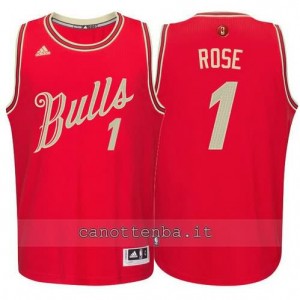 Canotta derrick rose #1 chicago bulls natale 2015 rosso