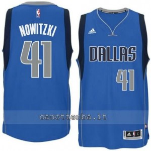 Canotta dirk nowitzki #41 dallas mavericks 2014-2015 blu