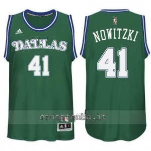 Canotta dirk nowitzki #41 dallas mavericks classico verde