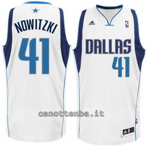 Canotta dirk nowitzki #41 dallas mavericks revolution 30 bianca