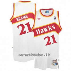 Canotta dominique wilkins #21 atlanta hawks retro bianca